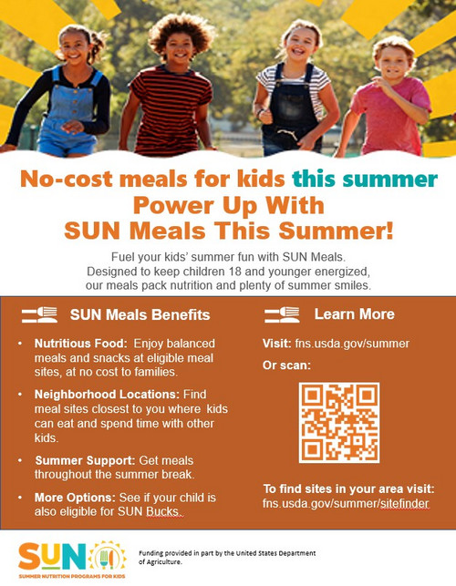 Power Up With  SUN Meals This Summer! (Posted 5/14/25)