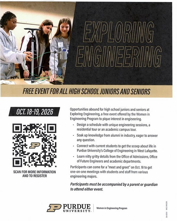 Exploring Engineering @ Purdue University (Posted 9-21-26)