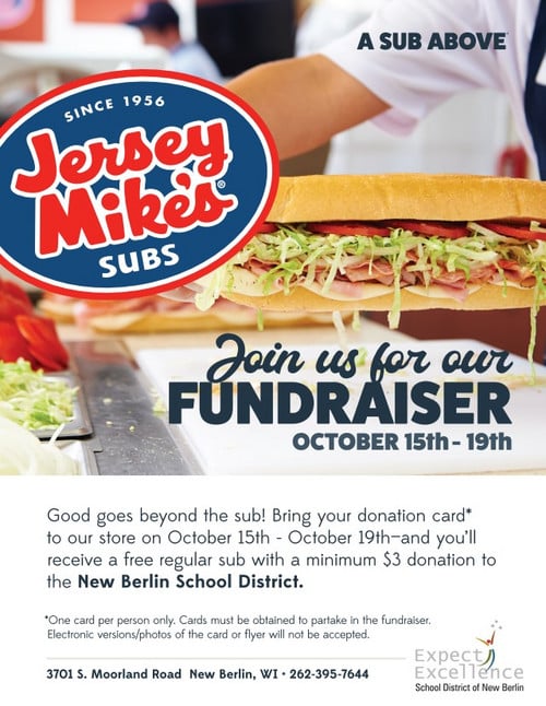Jersey Mike’s New Berlin is celebrating its grand opening Oct. 15–19! (Posted 10/13/25)