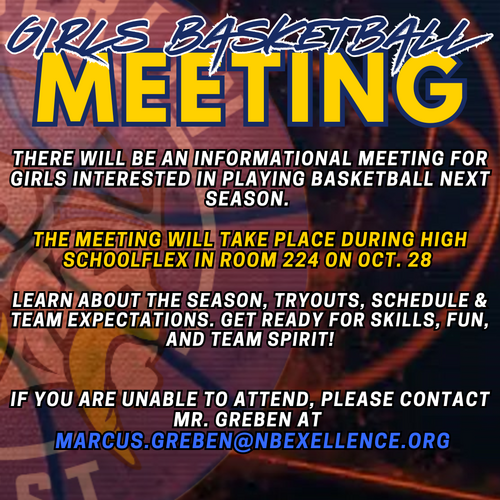 Girls Basketball Meeting (Posted 10/14/25)
