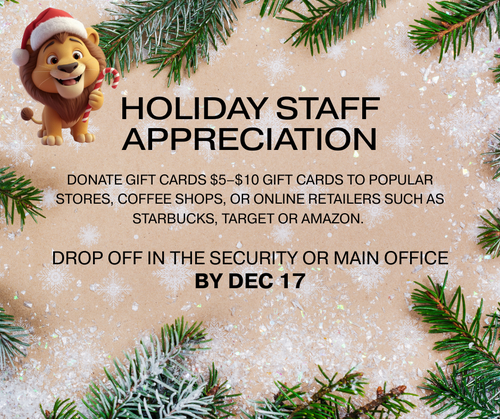 Holiday Staff Appreciation (Posted 12/1/2025)
