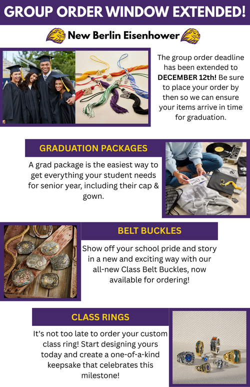 Graduation Order Deadline Extended!   (Posted 12/2/2025)