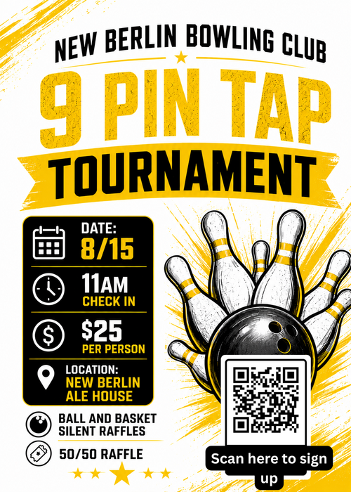 New Berlin Bowling Club 9-Pin Tap Tournament (Posted 6/23/26)