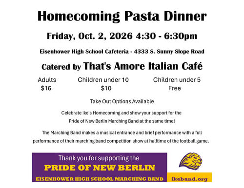 HOCO Pasta Dinner (Posted 9/15/2026)