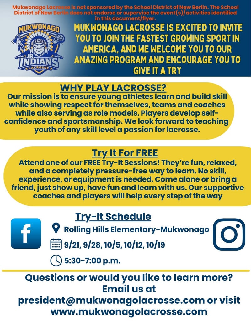 Mukwonago Lacrosse (Posted 9/16/2026)