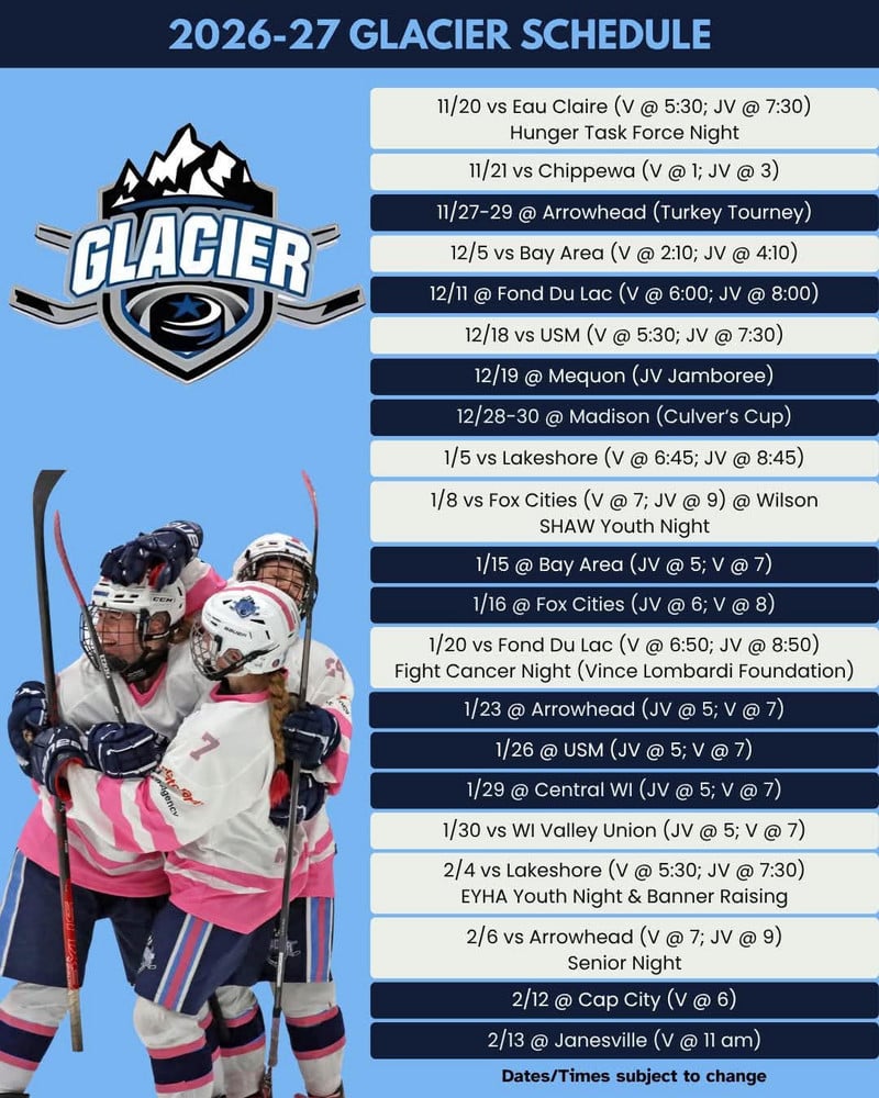 Support Glacier Hockey! (Posted 10/13/2026)